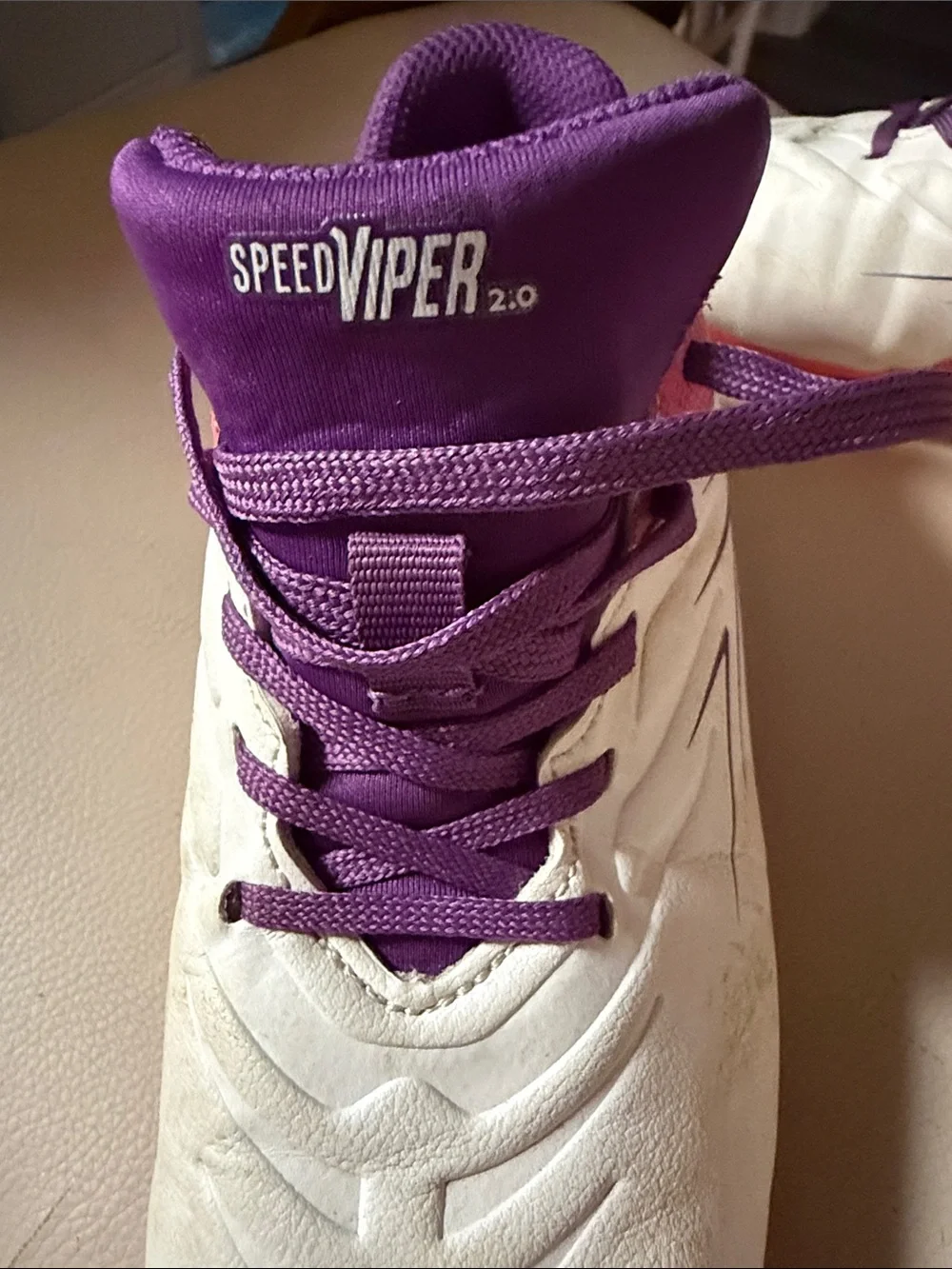 DSG White Pink Purple Kids Soccer Cleats